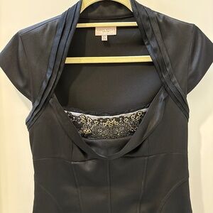 Karen Millen black satin cocktail dress